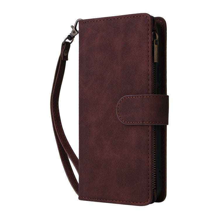 For Google Pixel 9 Pro Multifunctional Multi-Card Wallet Phone Leather Case(Coffee)
