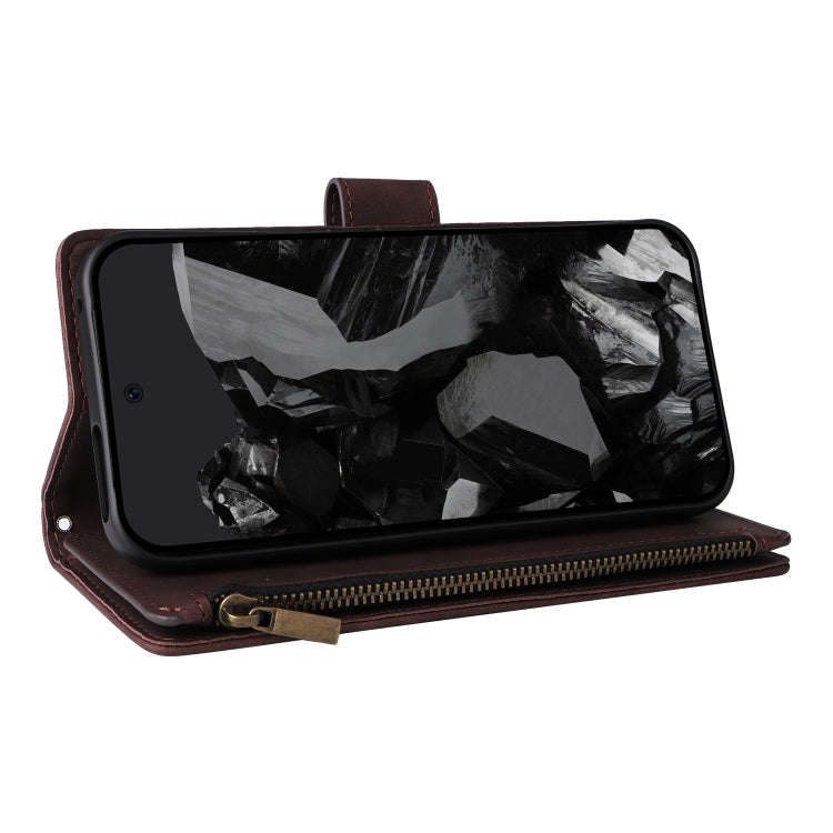 For Google Pixel 9 Pro Multifunctional Multi-Card Wallet Phone Leather Case(Coffee)