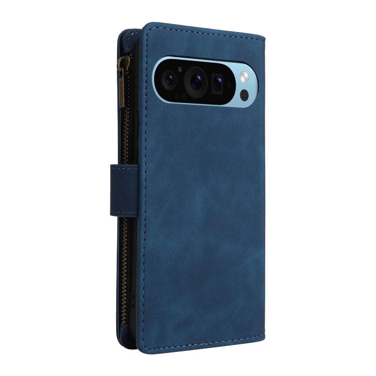 For Google Pixel 9 Multifunctional Multi-Card Wallet Phone Leather Case(Blue)
