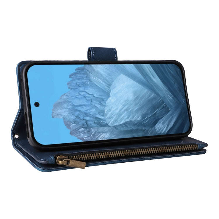 For Google Pixel 9 Multifunctional Multi-Card Wallet Phone Leather Case(Blue)