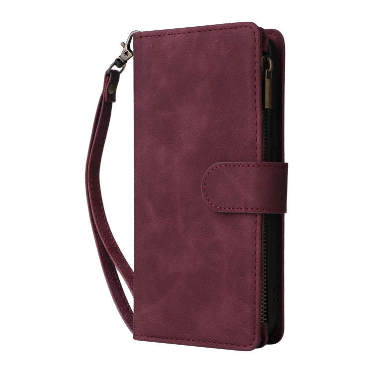 For Google Pixel 9 Multifunctional Multi-Card Wallet Phone Leather Case(Wine Red)