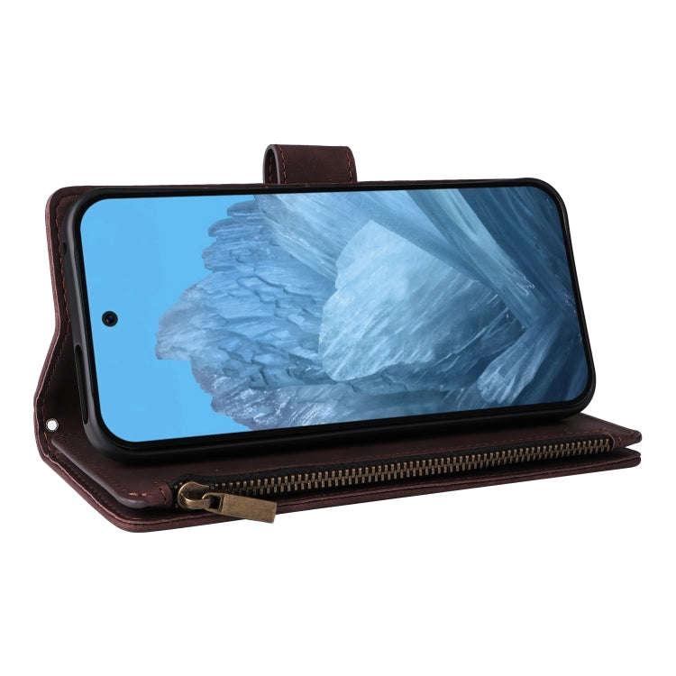 For Google Pixel 9 Multifunctional Multi-Card Wallet Phone Leather Case(Coffee)