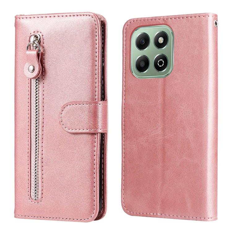 For Honor X6b 4G / X6c 4G / X5b / X5b Plus Fashion Calf Texture Zipper Leather Phone Case(Rose Gold)