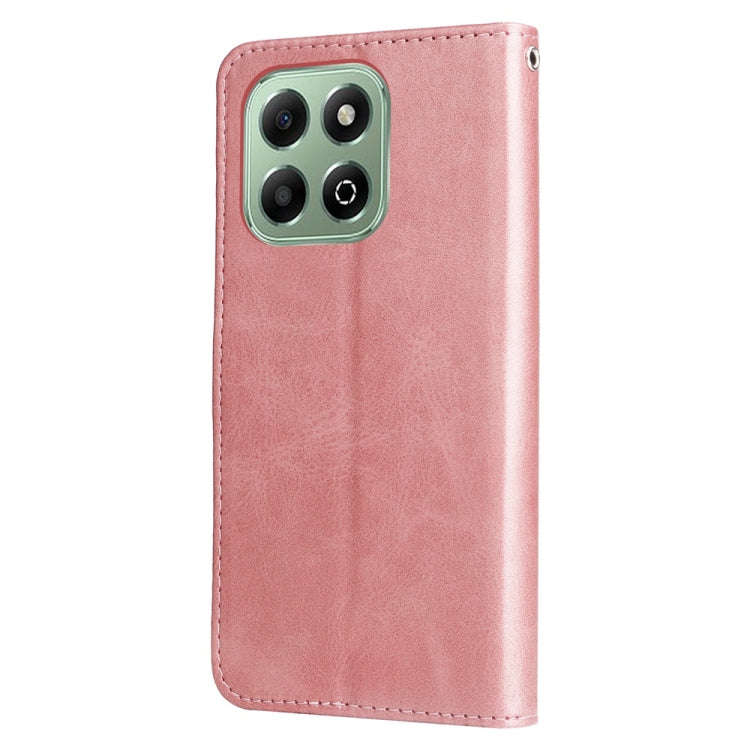 For Honor X6b 4G / X6c 4G / X5b / X5b Plus Fashion Calf Texture Zipper Leather Phone Case(Rose Gold)