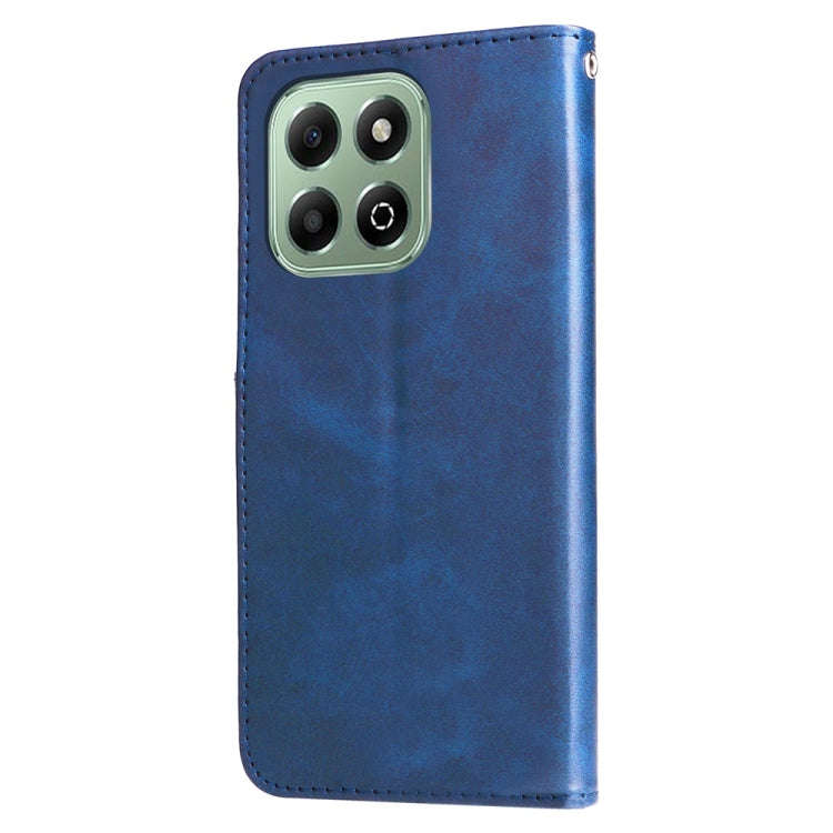 For Honor X6b Fashion Calf Texture Zipper Leather Phone Case(Blue)