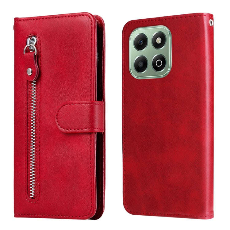 For Honor X6b 4G / X6c 4G / X5b / X5b Plus Fashion Calf Texture Zipper Leather Phone Case(Red)