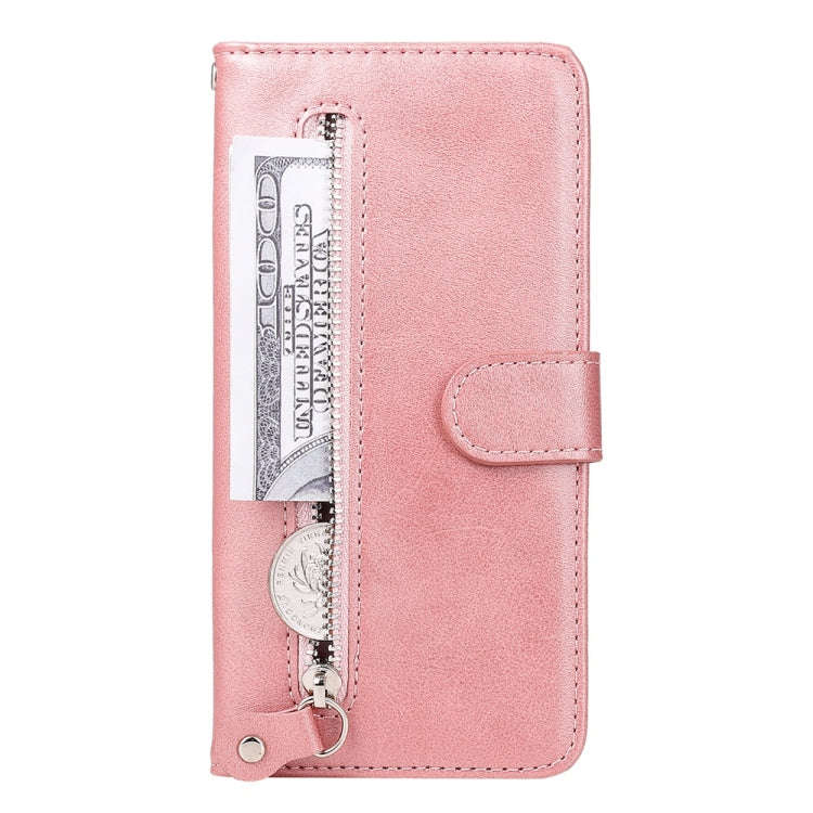 For Honor X60i Fashion Calf Texture Zipper Leather Phone Case(Rose Gold)