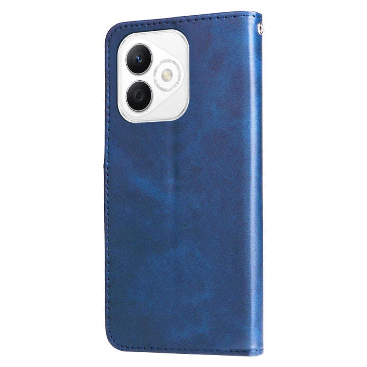 For Honor X60i Fashion Calf Texture Zipper Leather Phone Case(Blue)