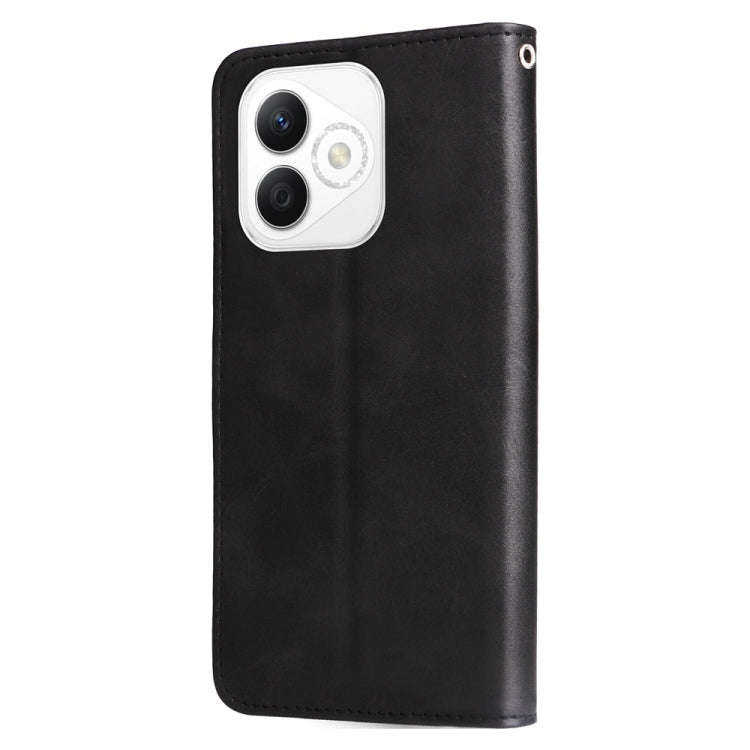 For Honor X60i Fashion Calf Texture Zipper Leather Phone Case(Black)