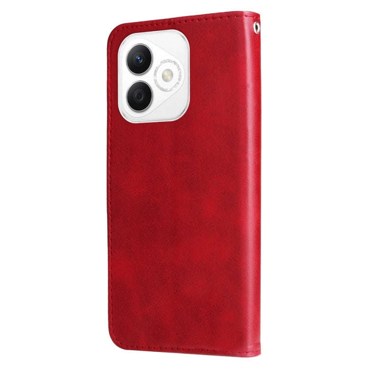 For Honor X60i Fashion Calf Texture Zipper Leather Phone Case(Red)