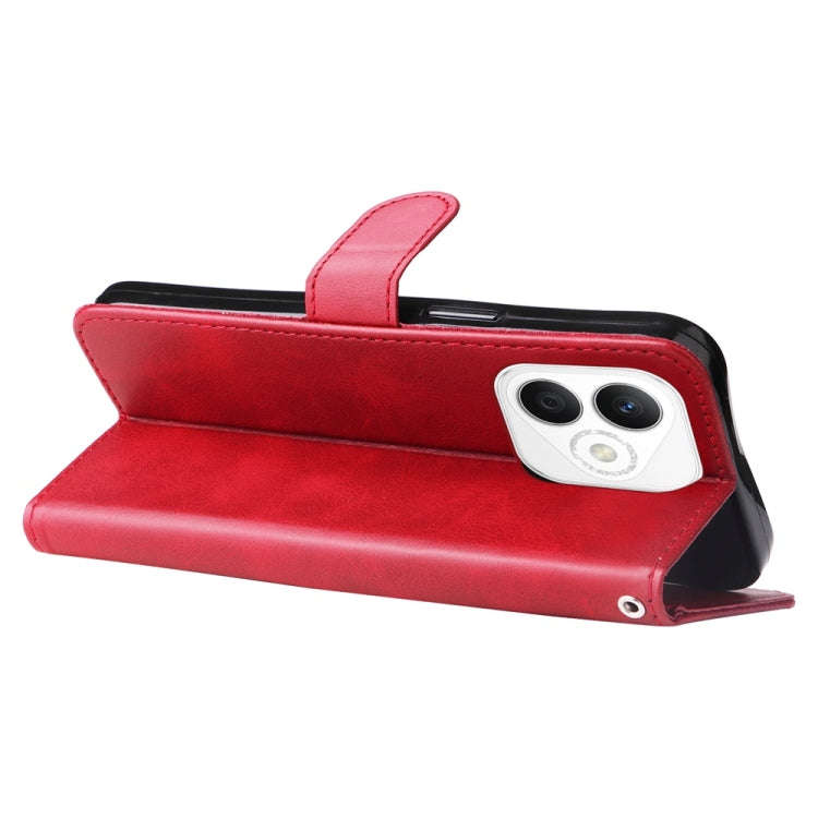For Honor X60i Fashion Calf Texture Zipper Leather Phone Case(Red)
