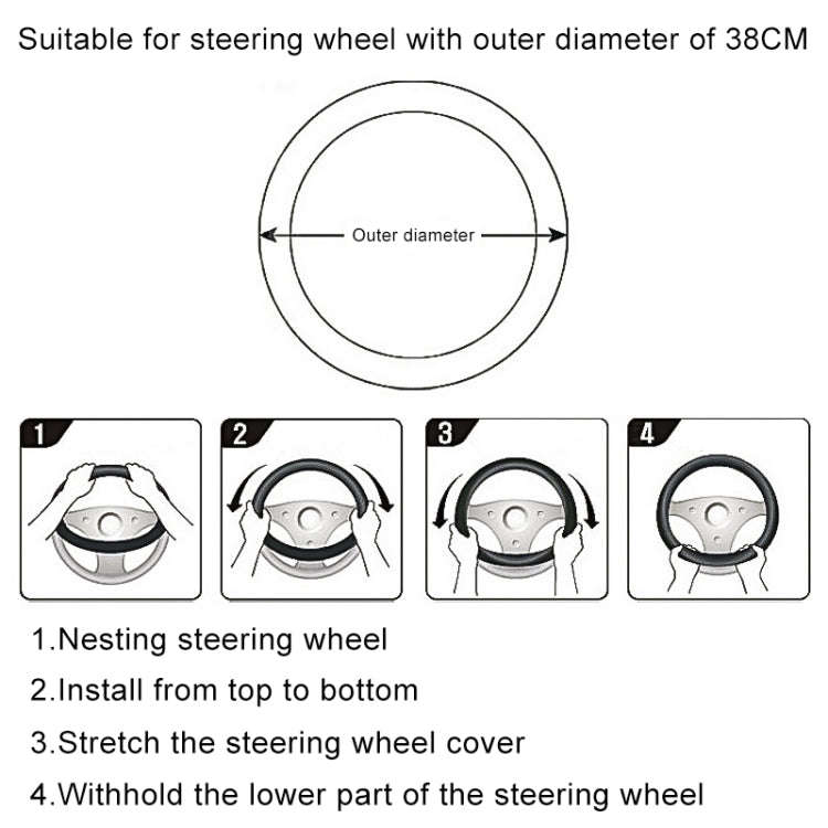 D Style Car Universal Anti-skid Steering Wheel Cover, Diameter: 38cm(Black Orange)
