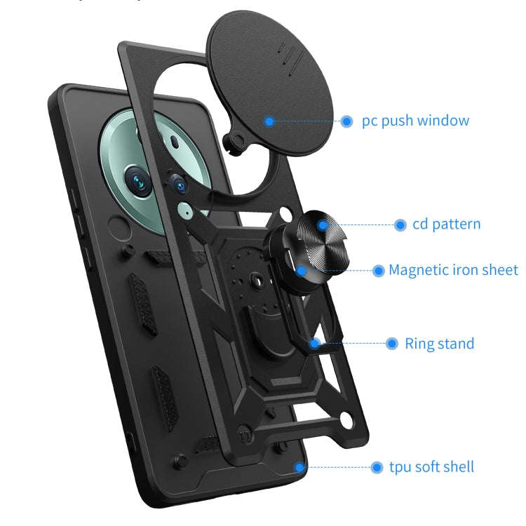For Honor Magic5 Pro Sliding Camera Cover Design TPU+PC Phone Case(Green)