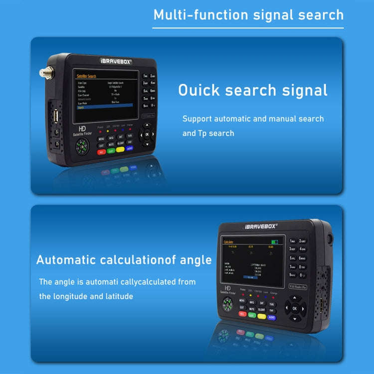 iBRAVEBOX V10 Finder Max 4.3 inch Display Digital Satellite Meter Signal Finder, Support DVB-S/S2...