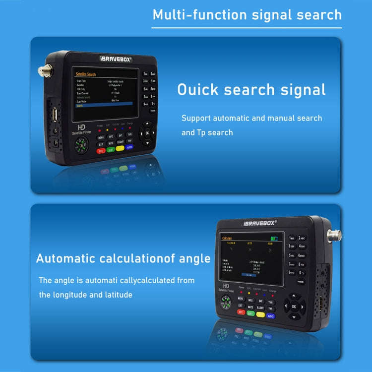 iBRAVEBOX V10 Finder Max+ 4.3 inch Display Digital Satellite Meter Signal Finder, Support DVB-S/S...