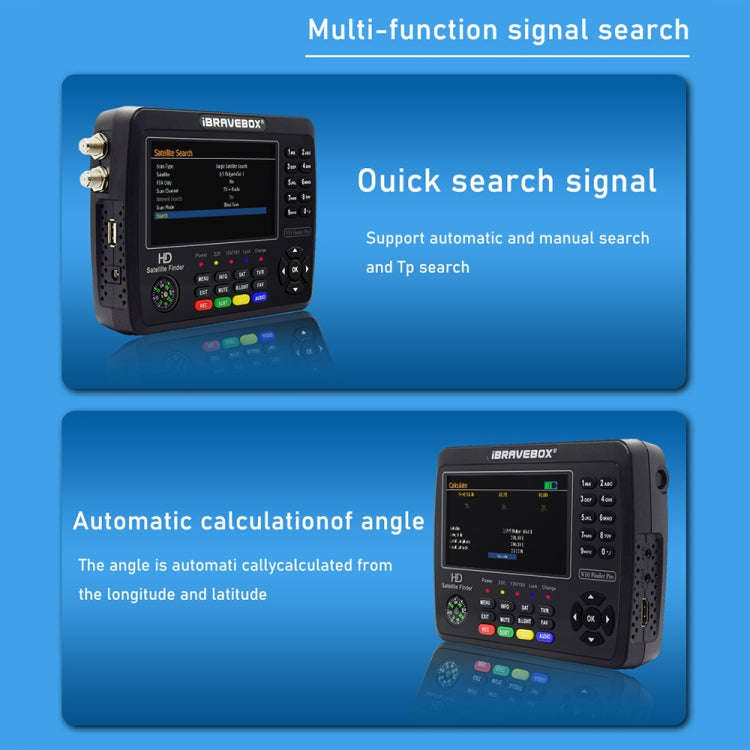 iBRAVEBOX V10 Finder Pro 4.3 inch Display Digital Satellite Meter Signal Finder, Support DVB-S/S2...