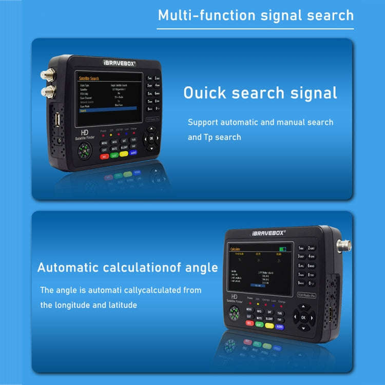 iBRAVEBOX V10 Finder Pro+ 4.3 inch Display Digital Satellite Meter Signal Finder, Support DVB-S/S...