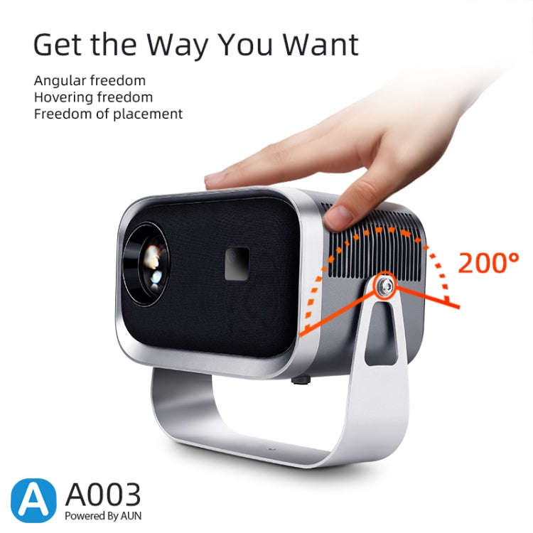 A003 150 Lumens 1280x720P 360 Degree Rotating LED Mini Same Screen Projector, Specification:US Plug