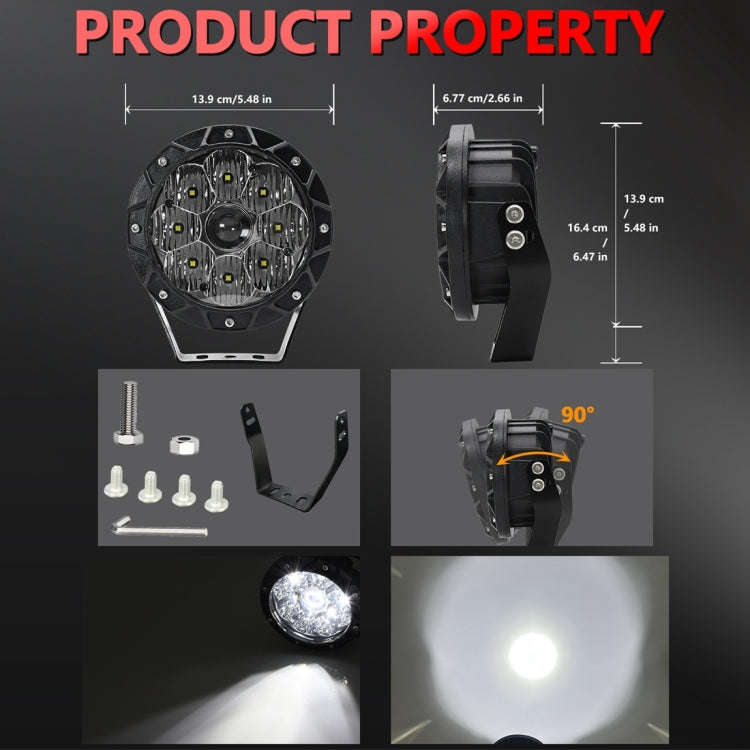 E16 38W 4000LM / 6000K 5 inch Off-road Vehicle Round Work Light(White Light)
