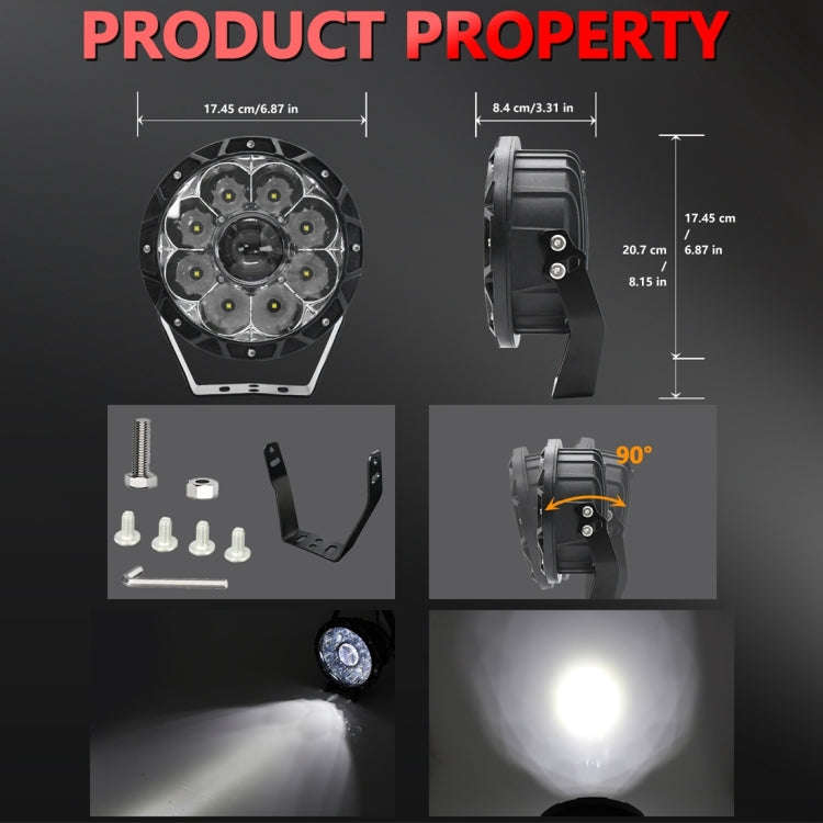 E16 55W 6000LM / 6000K 7 inch Off-road Vehicle Round Work Light(White Light)