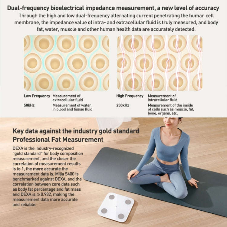 Original Xiaomi Mijia Smart Home Body Fat Scale S400 BT5.0 LED Display Dual Frequency Measurement...