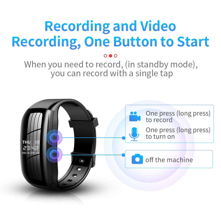 JNN C5 HD Noise Reduction Smart Recording Electronic Bracelet, Capacity:64GB