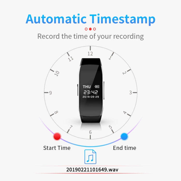 JNN C5 HD Noise Reduction Smart Recording Electronic Bracelet, Capacity:256GB