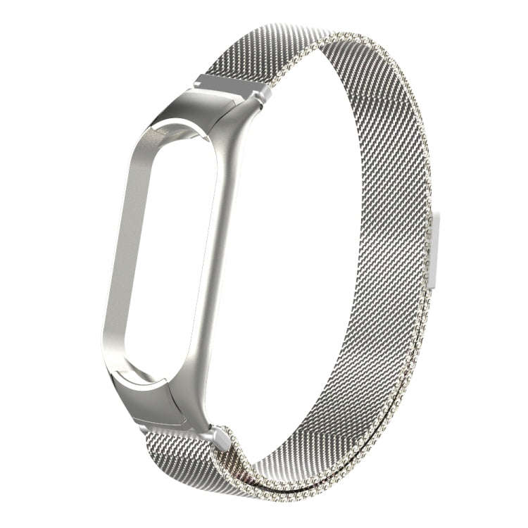 For Xiaomi Mi Band 5 Milano Solid Color Magnetic Stainless Steel Watch Band(Silver)