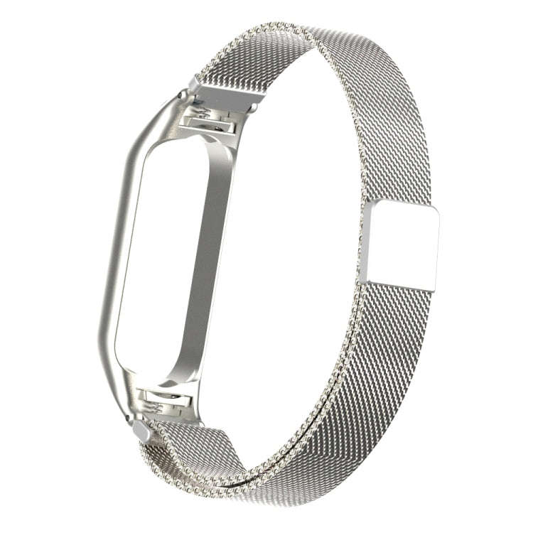 For Xiaomi Mi Band 5 Milano Solid Color Magnetic Stainless Steel Watch Band(Silver)