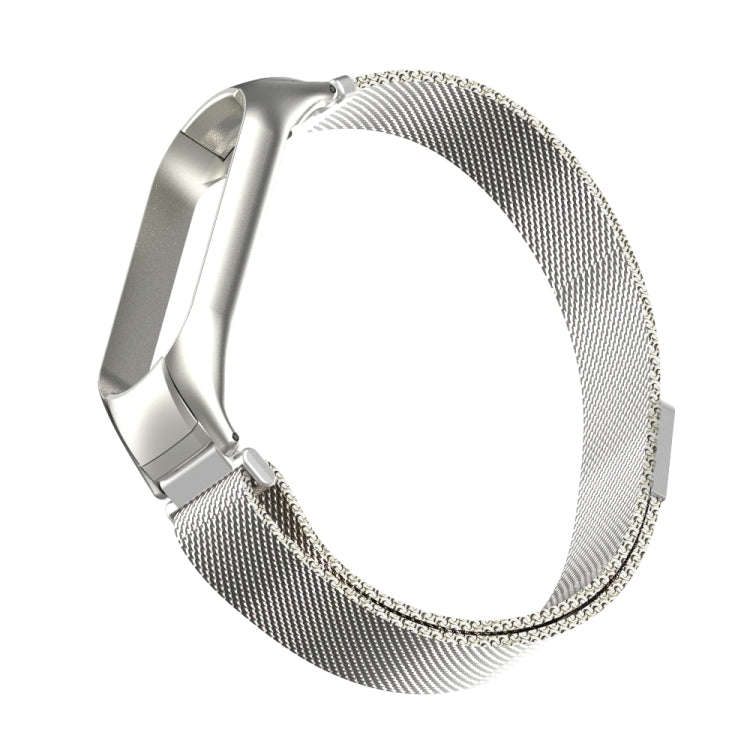For Xiaomi Mi Band 5 Milano Solid Color Magnetic Stainless Steel Watch Band(Silver)