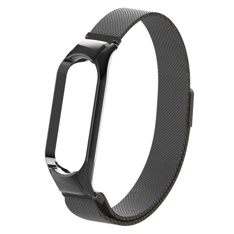 For Xiaomi Mi Band 5 Milano Solid Color Magnetic Stainless Steel Watch Band(Black)