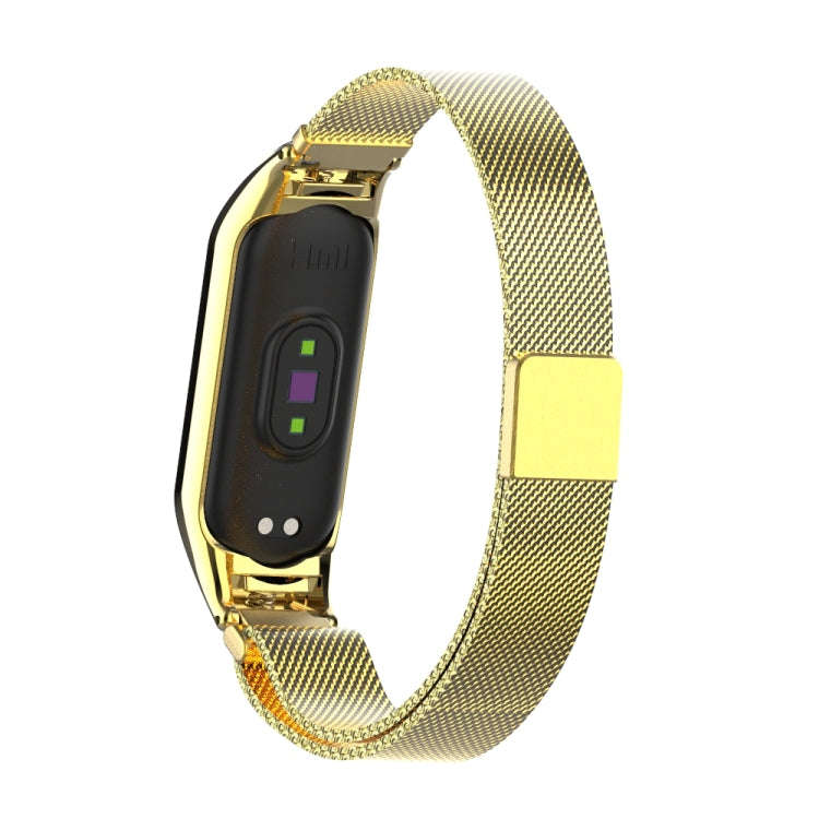 For Xiaomi Mi Band 5 Milano Solid Color Magnetic Stainless Steel Watch Band(Imitation Gold)