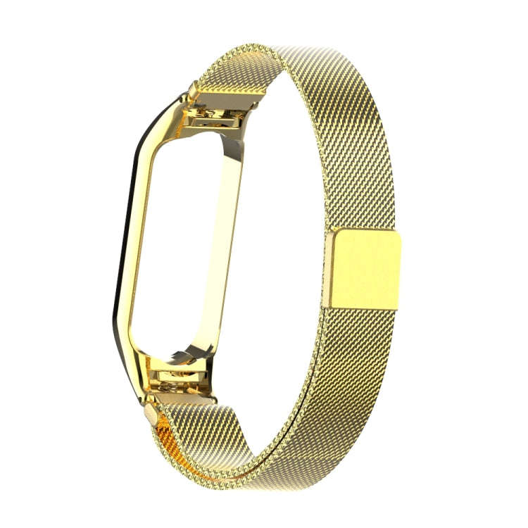For Xiaomi Mi Band 5 Milano Solid Color Magnetic Stainless Steel Watch Band(Imitation Gold)