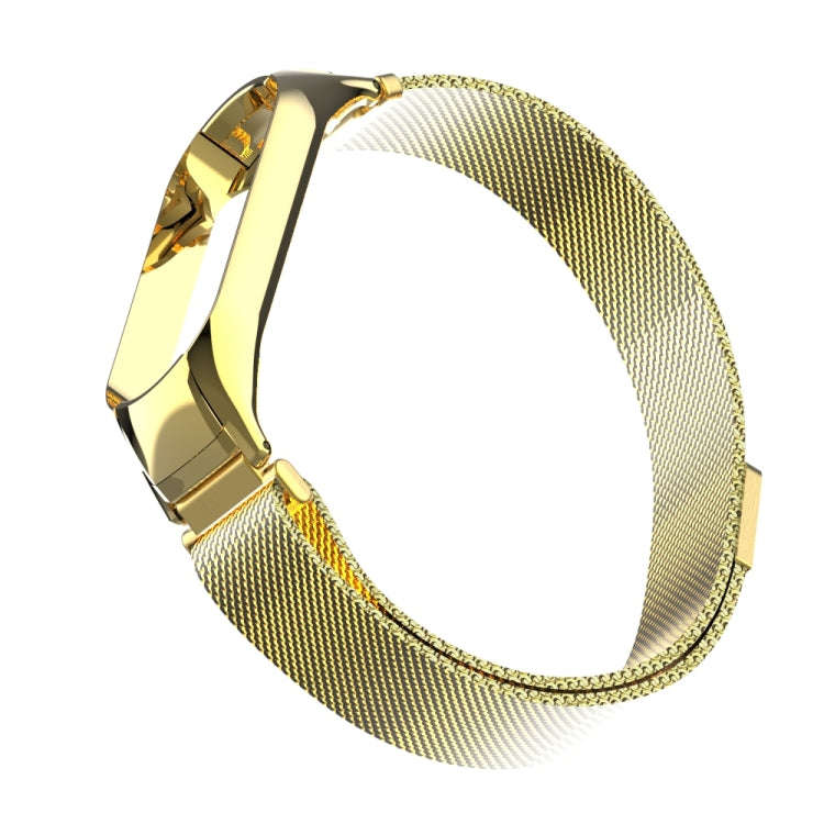 For Xiaomi Mi Band 5 Milano Solid Color Magnetic Stainless Steel Watch Band(Imitation Gold)
