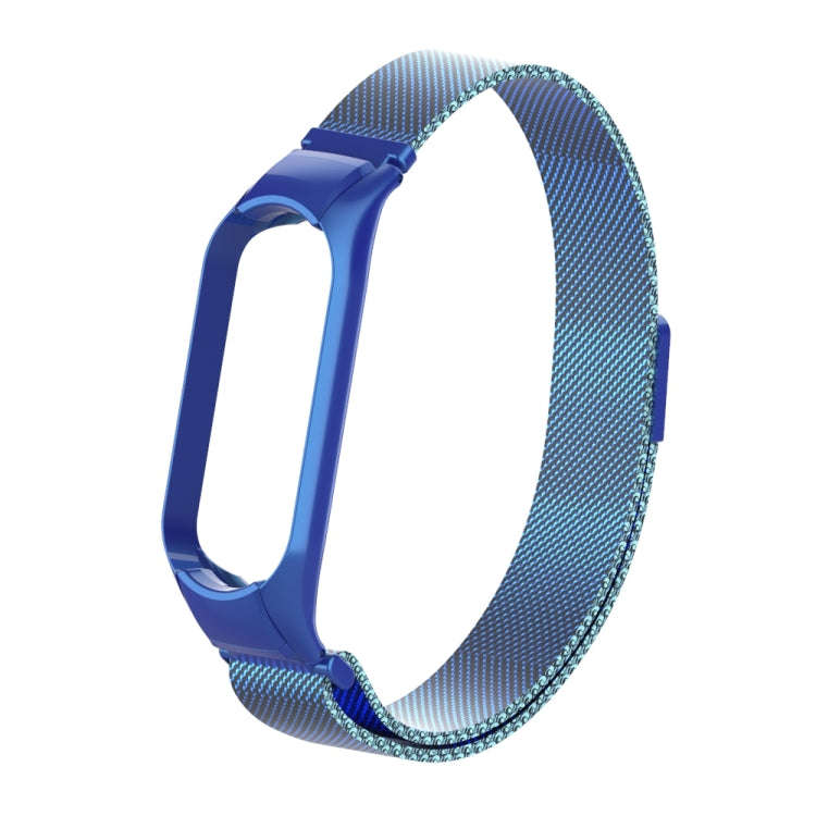 For Xiaomi Mi Band 5 Milano Solid Color Magnetic Stainless Steel Watch Band(Blue)