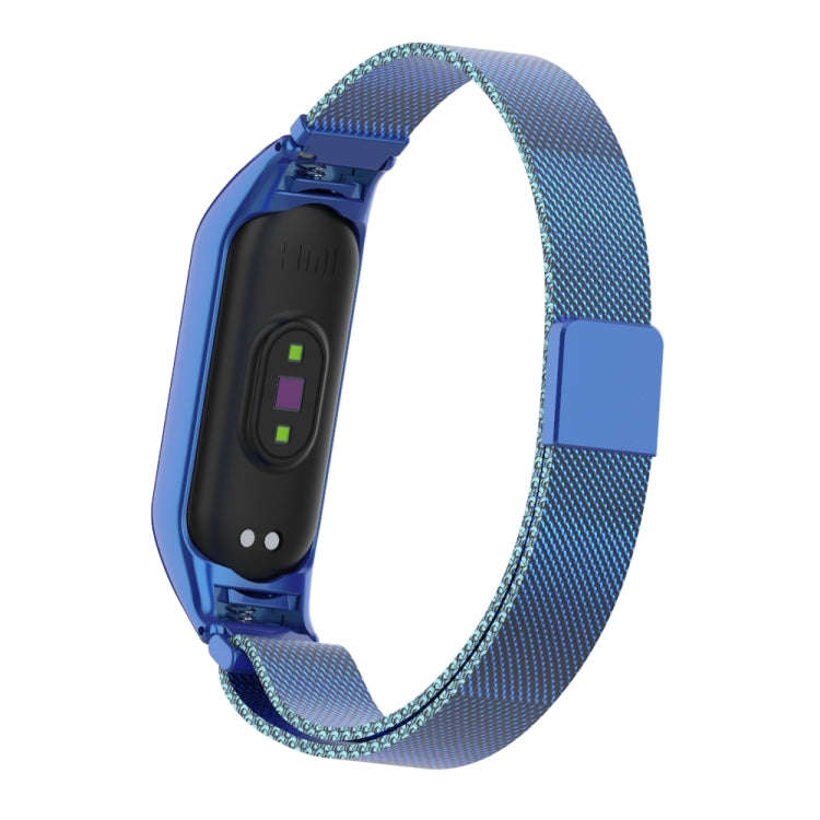 For Xiaomi Mi Band 5 Milano Solid Color Magnetic Stainless Steel Watch Band(Blue)