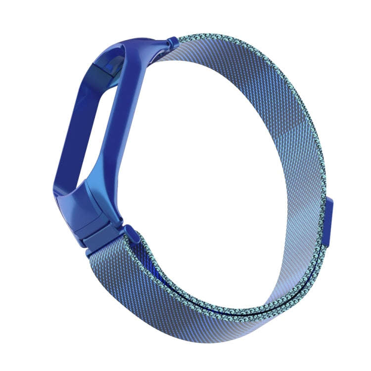 For Xiaomi Mi Band 5 Milano Solid Color Magnetic Stainless Steel Watch Band(Blue)