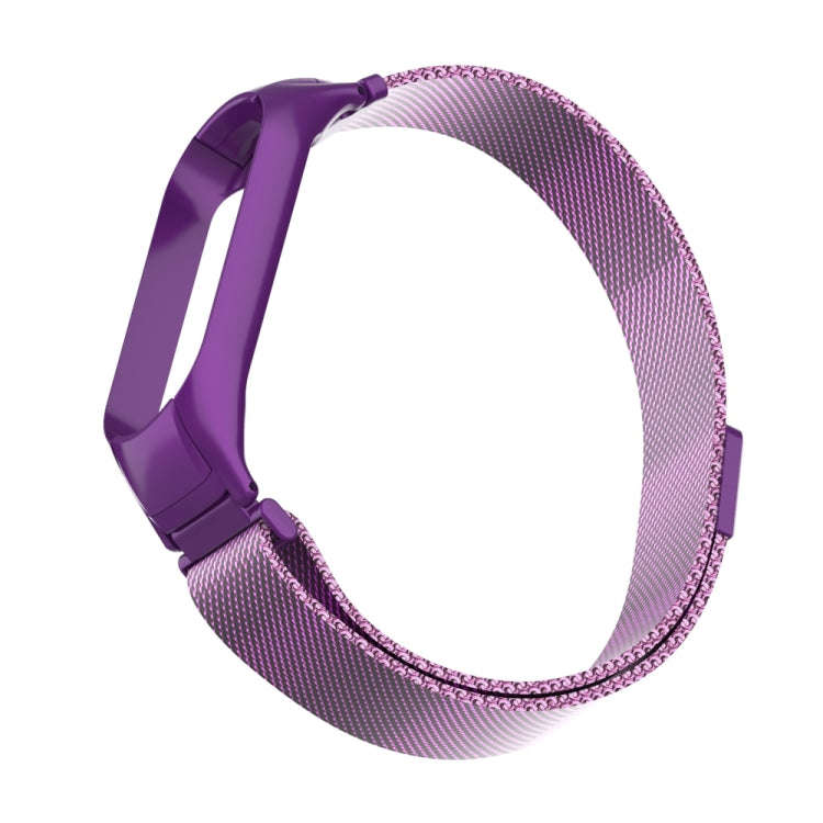 For Xiaomi Mi Band 5 Milano Solid Color Magnetic Stainless Steel Watch Band(Purple)
