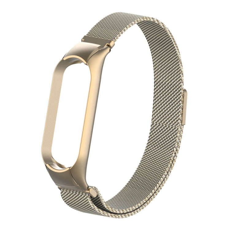 For Xiaomi Mi Band 5 Milano Solid Color Magnetic Stainless Steel Watch Band(Vintage Gold)