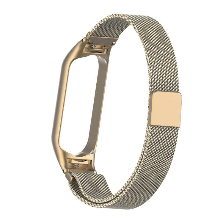 For Xiaomi Mi Band 5 Milano Solid Color Magnetic Stainless Steel Watch Band(Vintage Gold)