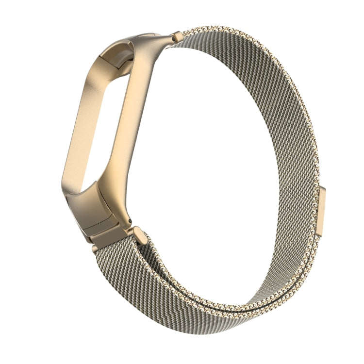 For Xiaomi Mi Band 5 Milano Solid Color Magnetic Stainless Steel Watch Band(Vintage Gold)