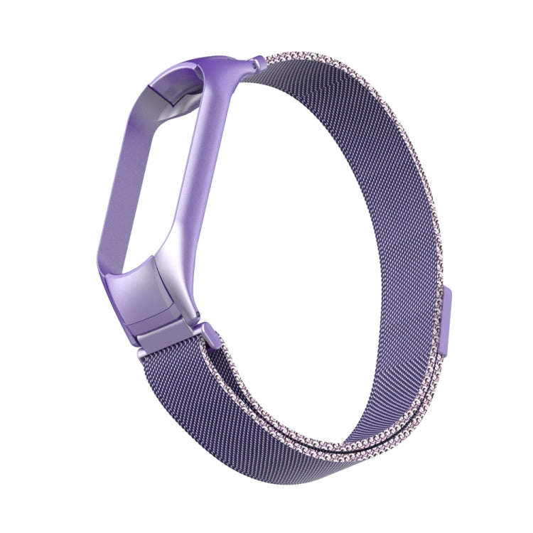 For Xiaomi Mi Band 5 Milano Solid Color Magnetic Stainless Steel Watch Band(Dazzling Purple)