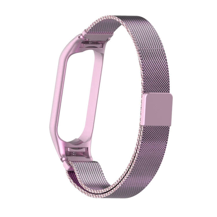 For Xiaomi Mi Band 5 Milano Solid Color Magnetic Stainless Steel Watch Band(Rose Powder)