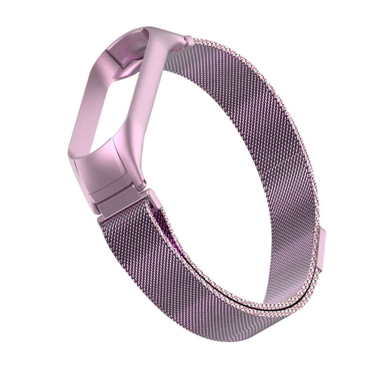 For Xiaomi Mi Band 5 Milano Solid Color Magnetic Stainless Steel Watch Band(Rose Powder)