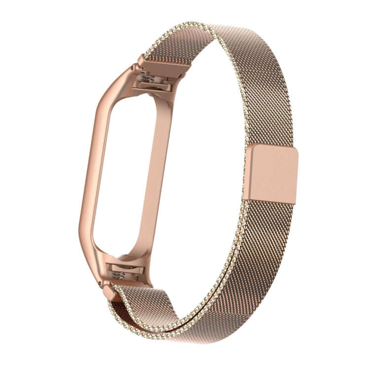 For Xiaomi Mi Band 5 Milano Solid Color Magnetic Stainless Steel Watch Band(Bronze Gold)
