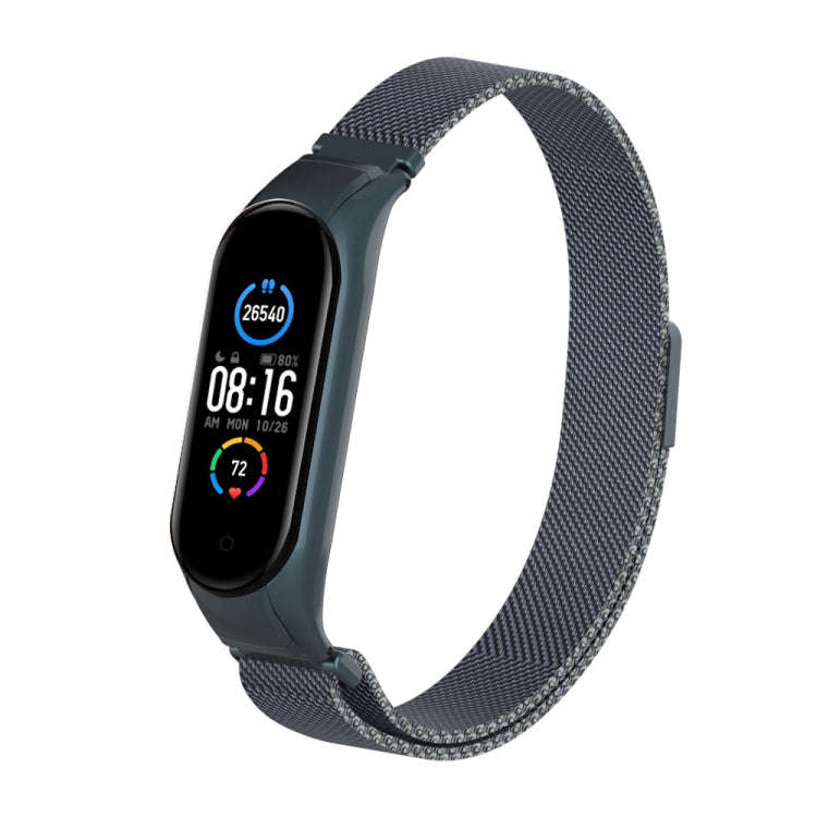For Xiaomi Mi Band 5 Milano Solid Color Magnetic Stainless Steel Watch Band(Titanium Grey)