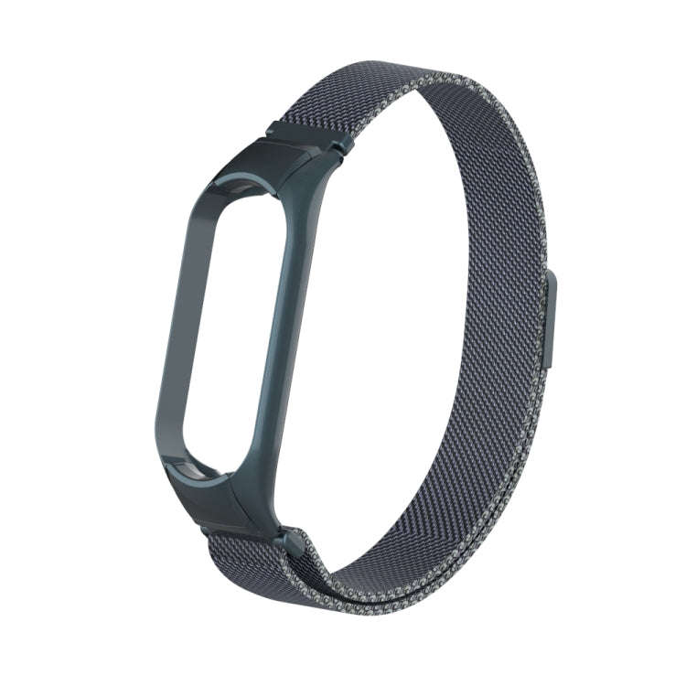For Xiaomi Mi Band 5 Milano Solid Color Magnetic Stainless Steel Watch Band(Titanium Grey)