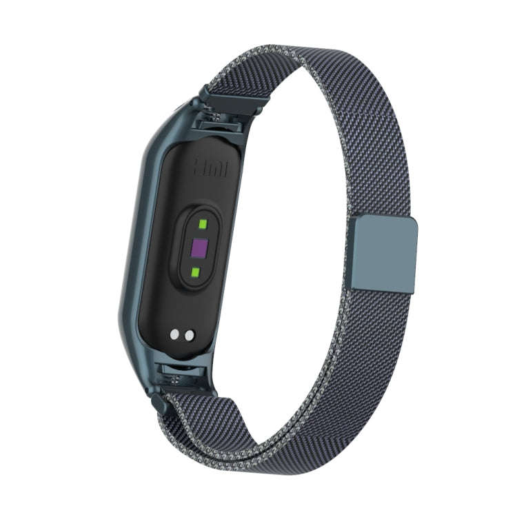 For Xiaomi Mi Band 5 Milano Solid Color Magnetic Stainless Steel Watch Band(Titanium Grey)