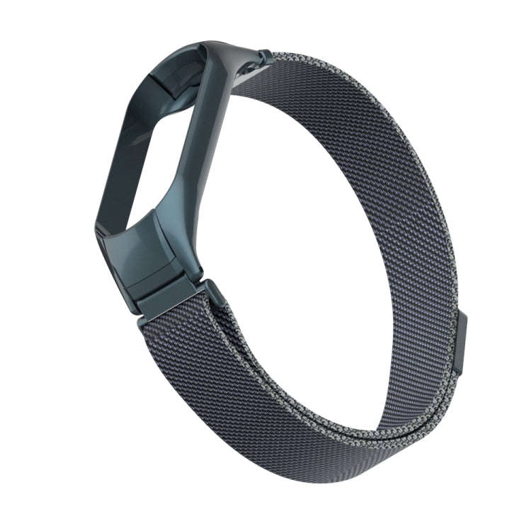 For Xiaomi Mi Band 5 Milano Solid Color Magnetic Stainless Steel Watch Band(Titanium Grey)
