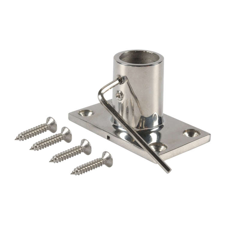 A8767 Ship / Yacht 316 Stainless Steel 90 Degree Square Tube Holder with Screws + Wrench(Silver)